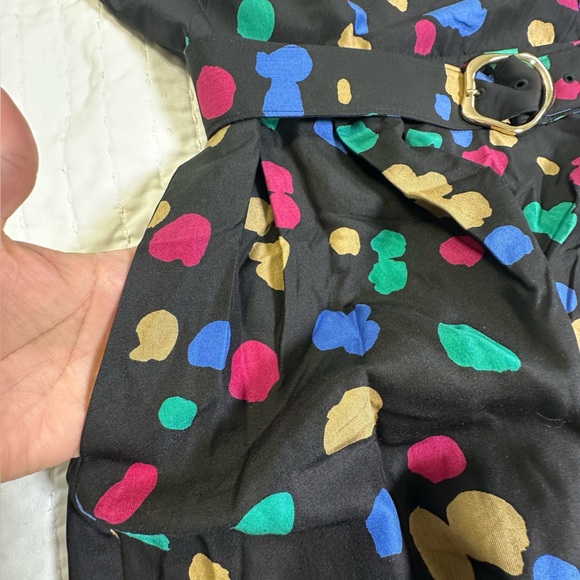 Lafayette 148 New York 100% Silk Black Doha Scattered Dot Print Wrap Dress - Picture 2 of 16